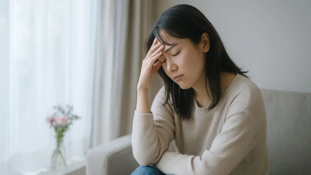 頭痛や倦怠感に悩む女性|慢性疲労・更年期・自律神経の乱れケア