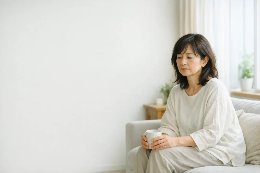 慢性疲労による重だるさを静かに抱える女性