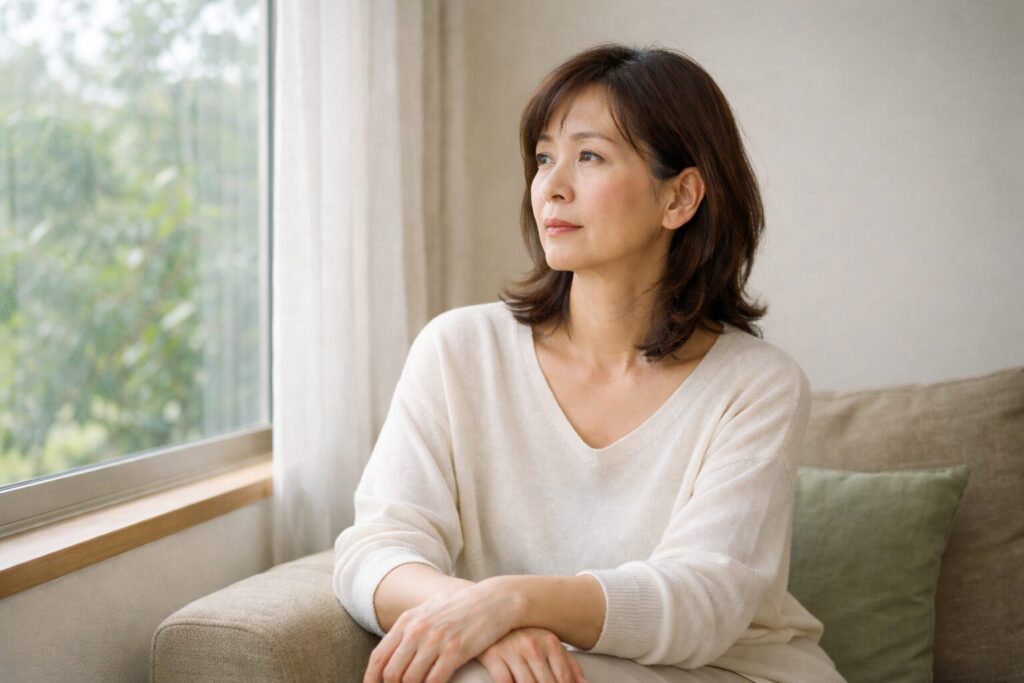 体調の揺らぎや不眠・自律神経の乱れに悩む40〜60代女性のイメージ