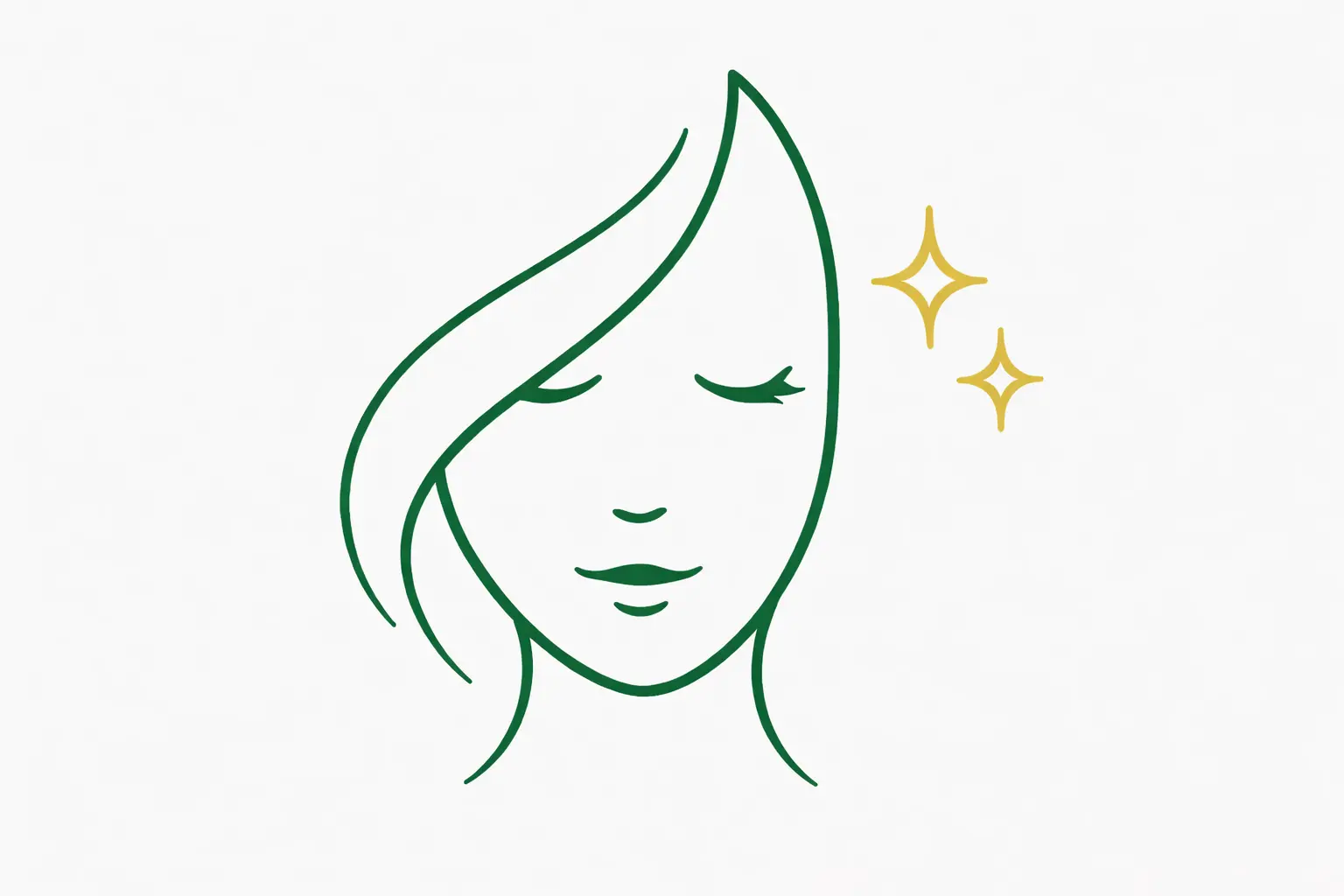 美容鍼で自然な美しさを整える女性のイメージイラスト