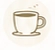 カップとソーサーを表した茶色の線画アイコン