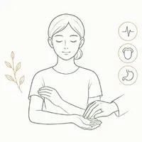 手首の脈など体の反応を確認するイメージ